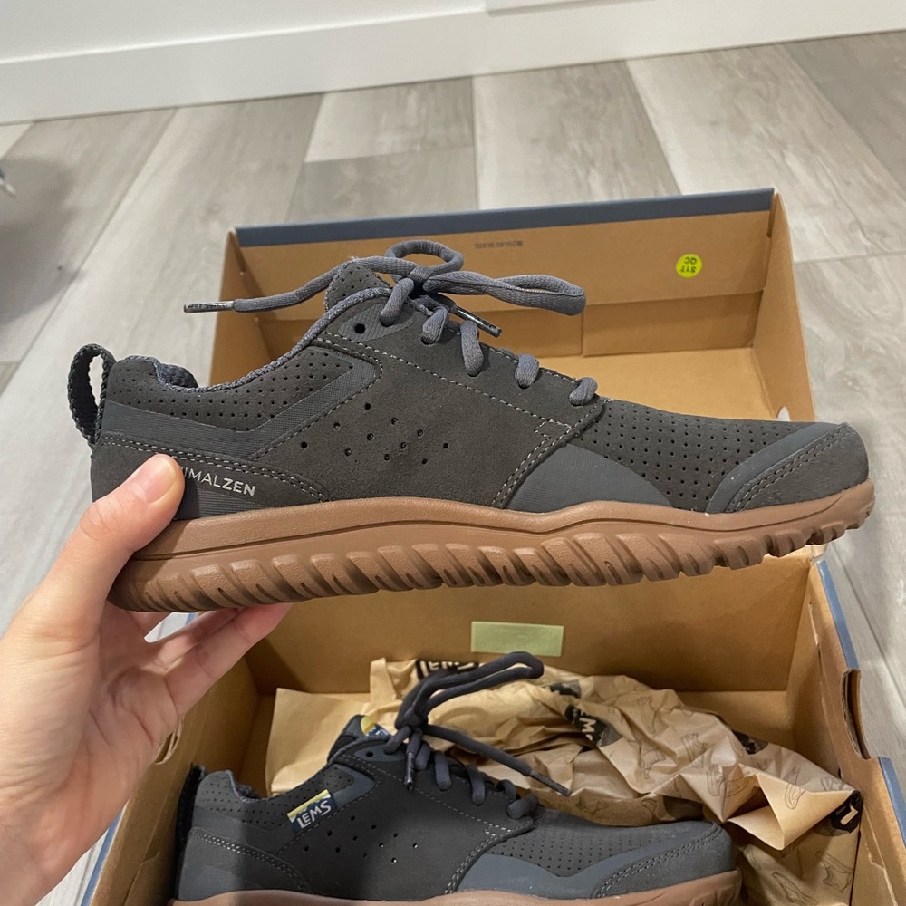 Gray suede primal zen shoes